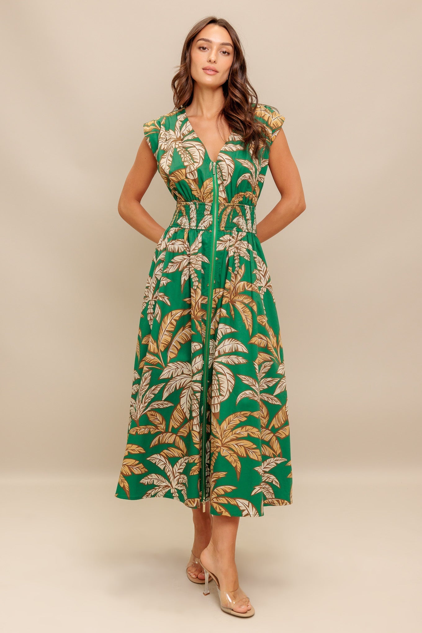 LUSH STILLNESS WOVEN MIDI DRESS Flying Tomato